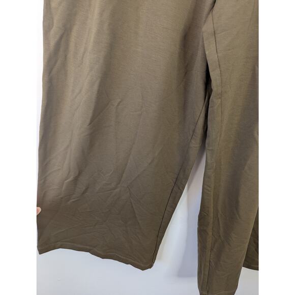 NWT Garnet Hill Olive Green Tencel Wide Leg Knit Trousers - Picture 2 of 6